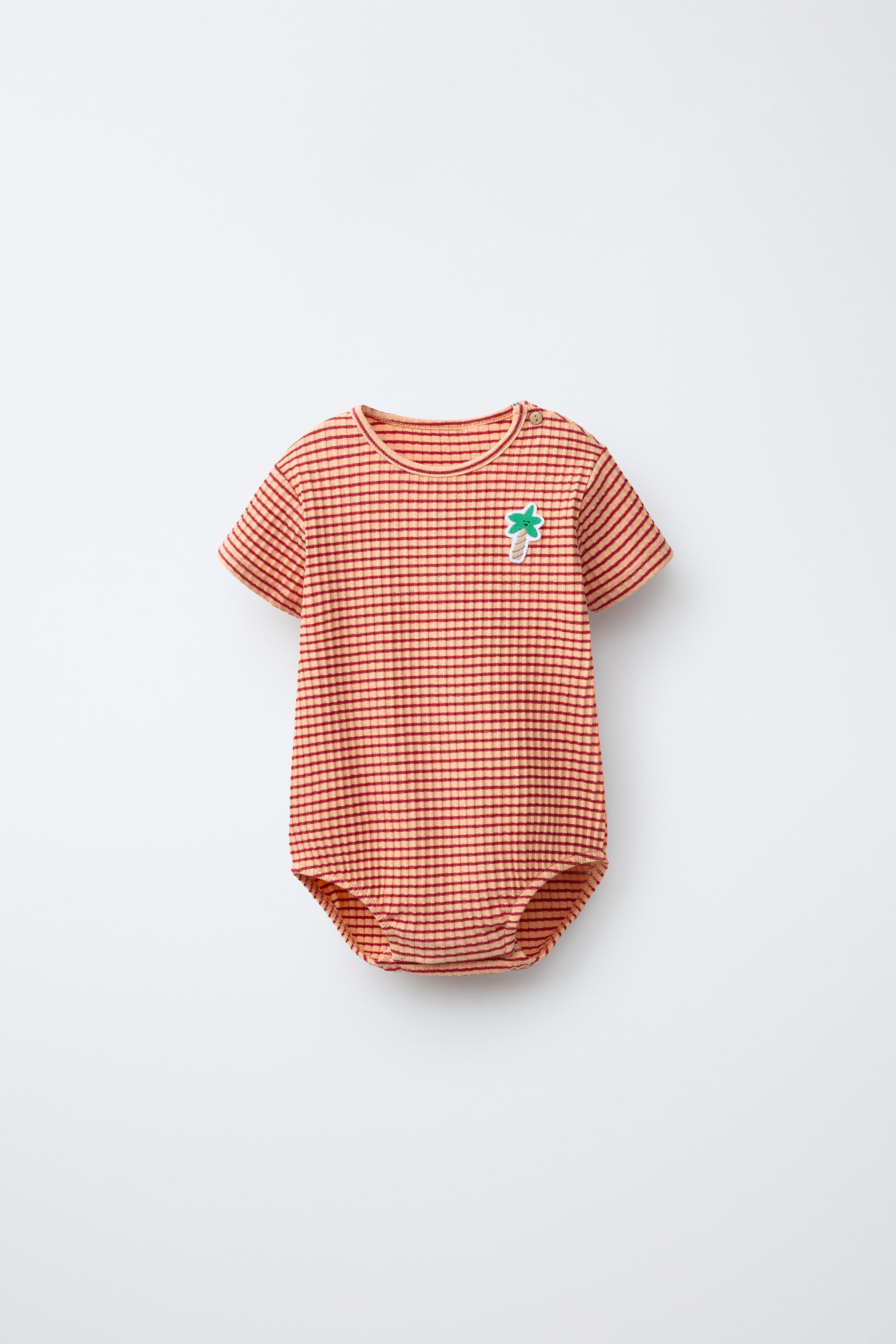 STRIPED PALM PATCH BODYSUIT WITH MODAL